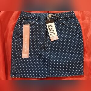 Polka Dot Denim Skirt (NWT)